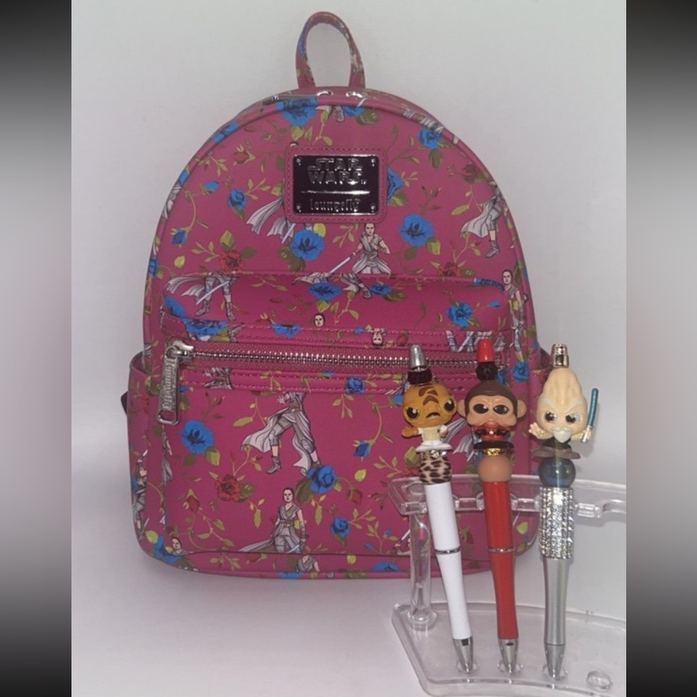 Loungefly Star Wars REY Pink Floral mini Backpack 4pc bundle